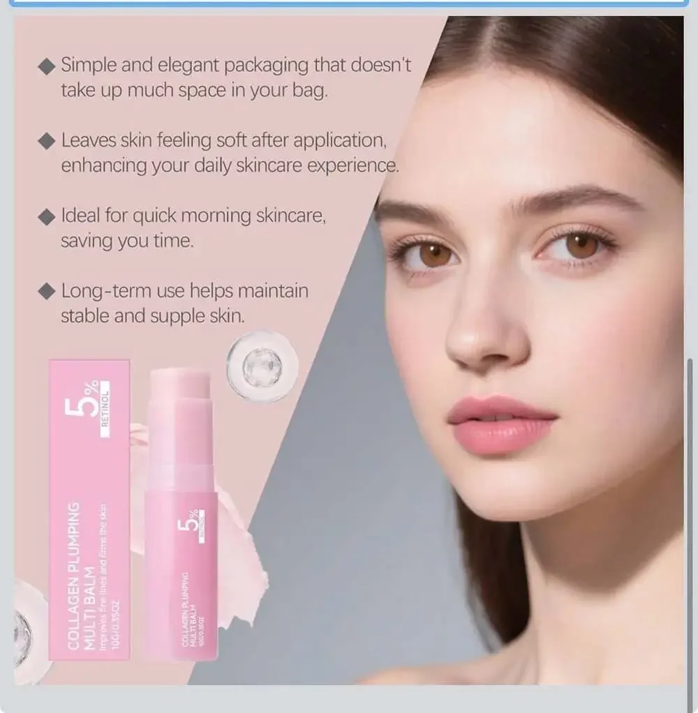 Pink Collagen Plumping Multi Balm 5% Retinol Firming Stick, 10g
